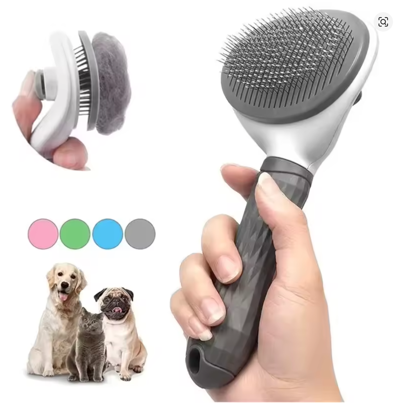 Self-Cleaning Pet Grooming Brush