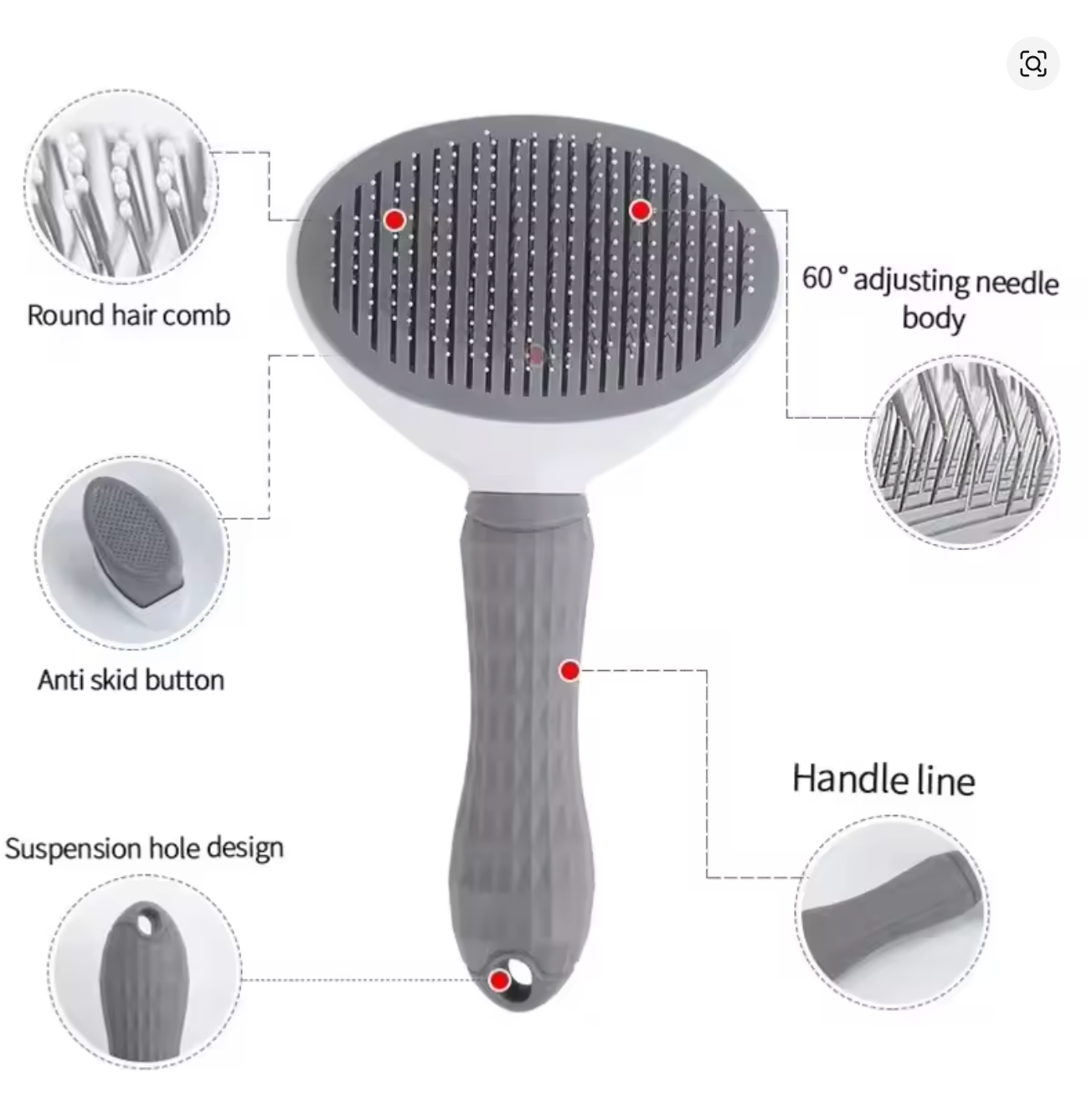 Self-Cleaning Pet Grooming Brush