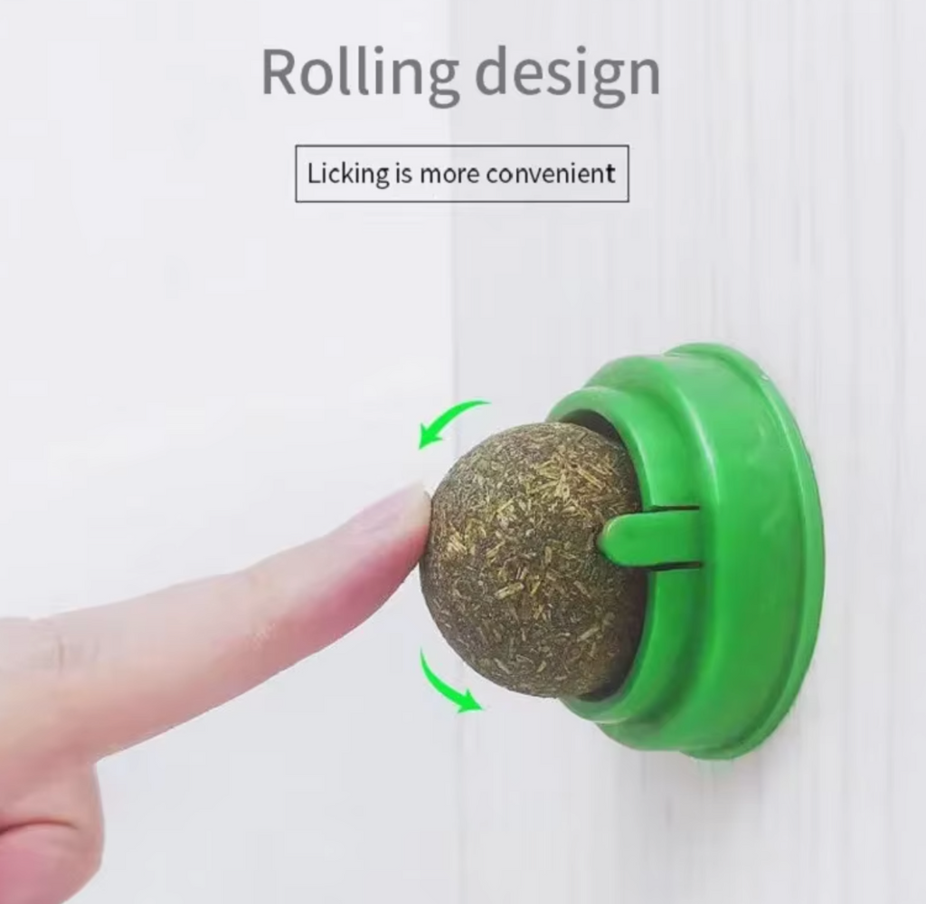 Natural Catnip Wall Stick-on Ball Toy